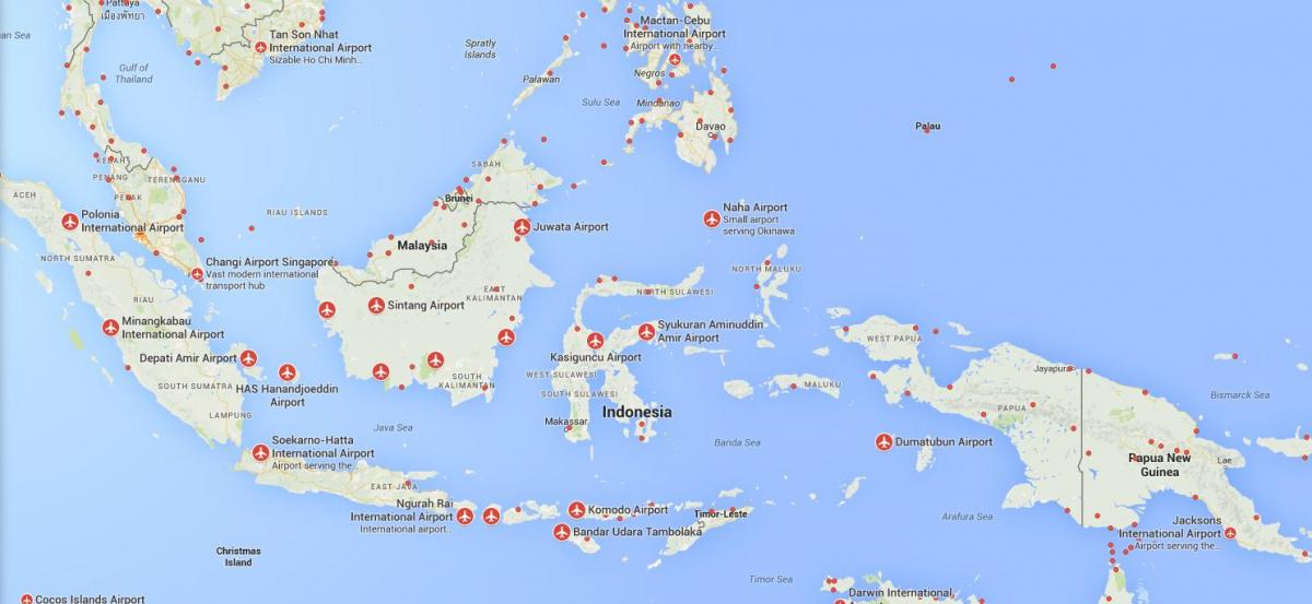 Map of Indonesia airports