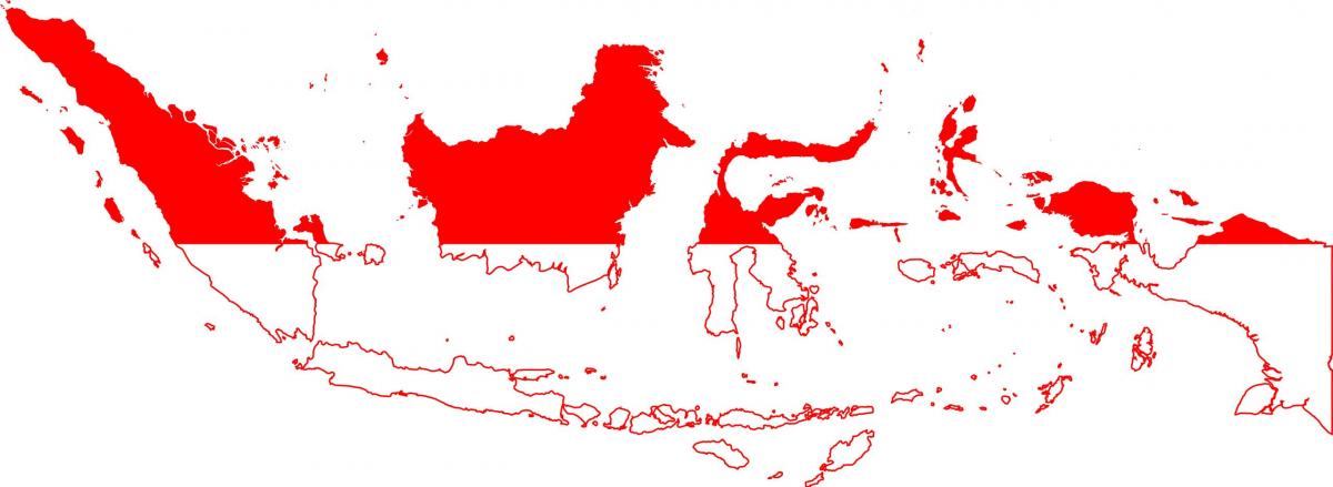 Map of Indonesia flag