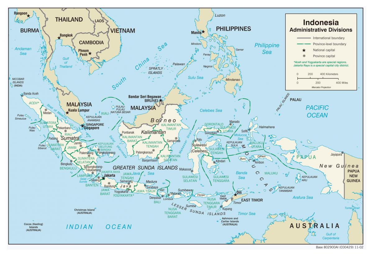 Indonesia on a map