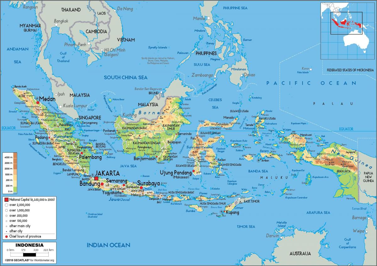 Indonesia landform map