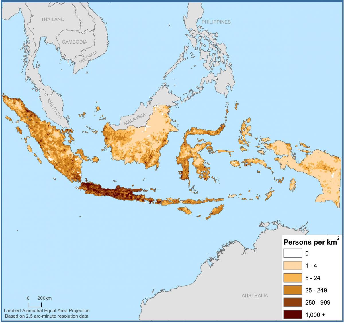 Indonesia density map