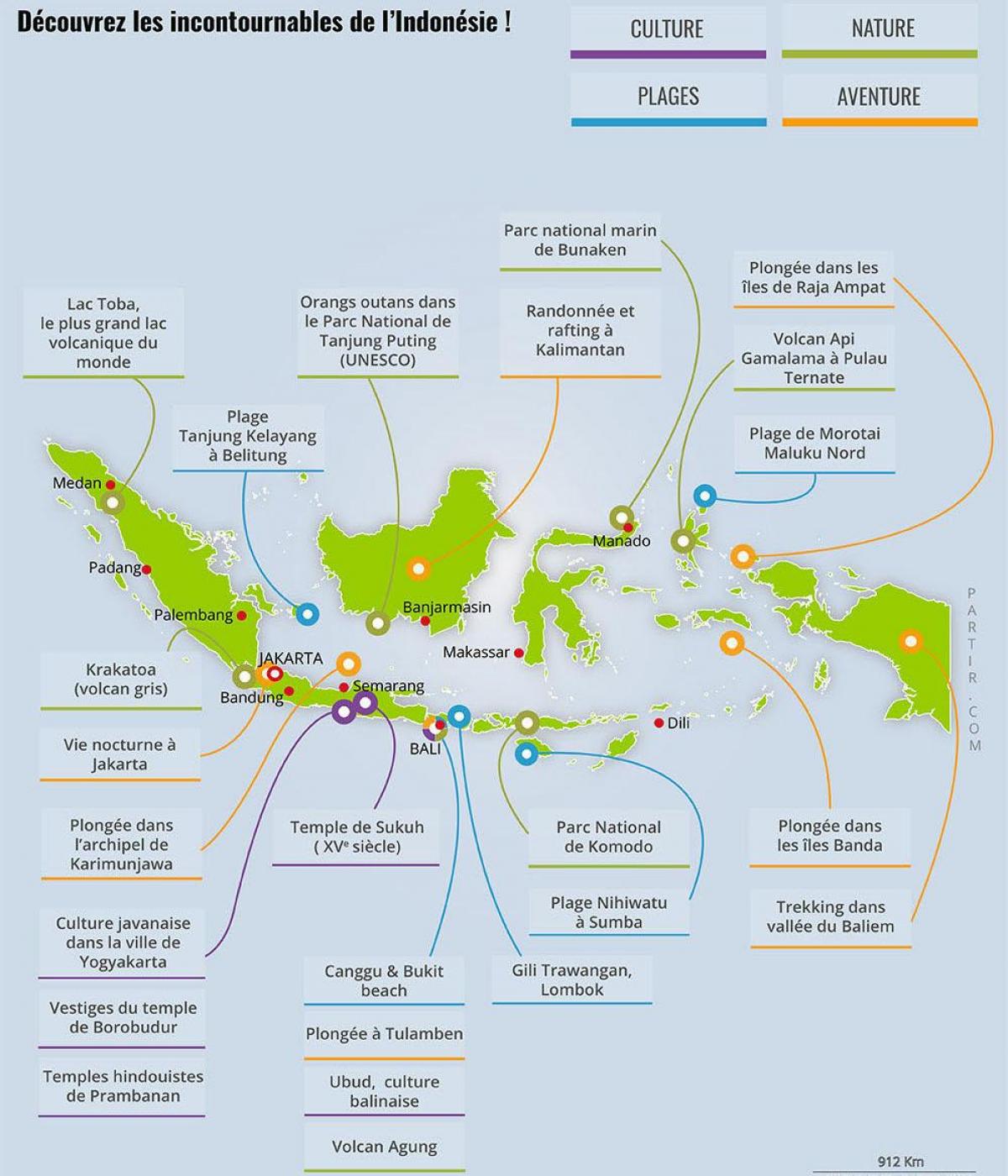 Indonesia travel map