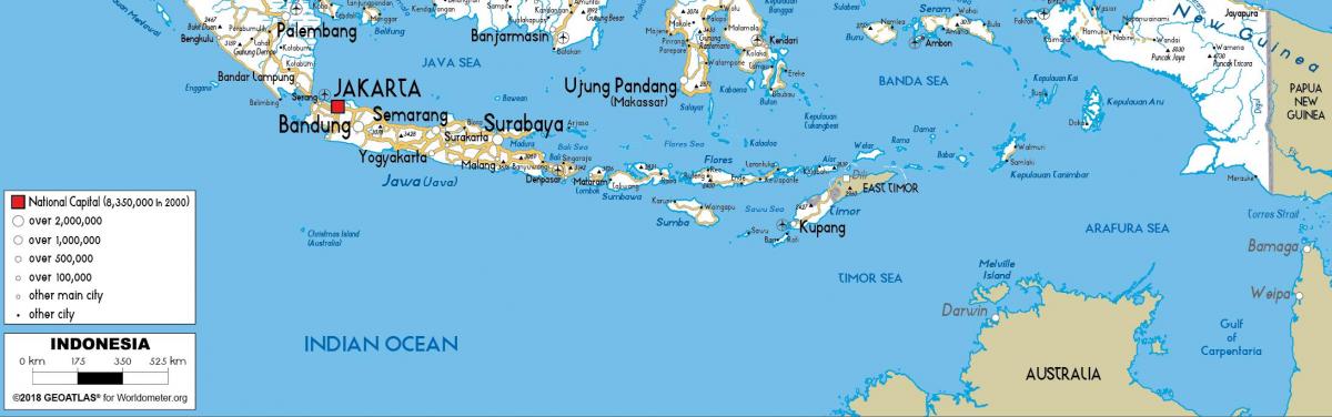 South of Indonesia map